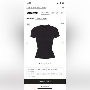 SKIMS cotton jersey t-shirt size M